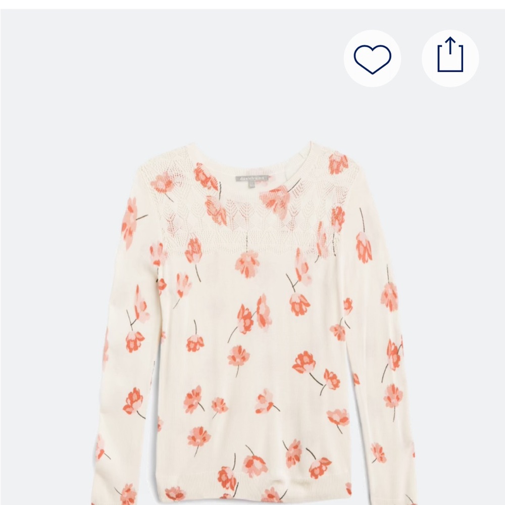 Kolina  Pointelle Detail Crew
Neck Pullover